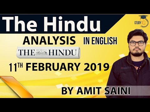 English 11 February 2019 - The Hindu Editorial News Paper Analysis [UPSC/SSC/IBPS] Current Affairs