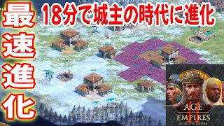 18分で城主に進化する練習の成果を発揮しました。【スペイン, 4vs4, アリーナ, Age of Empires 2 DE, AOE2DE ゲーム実況】