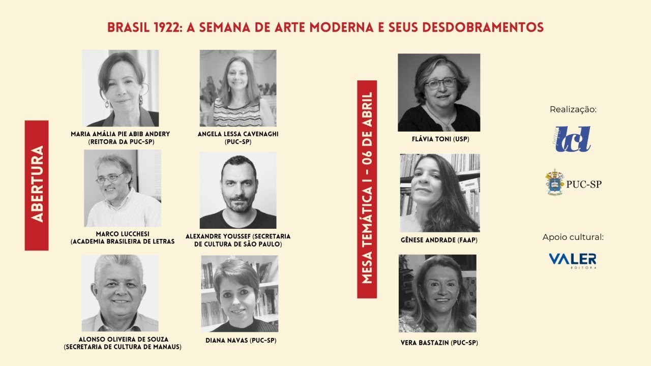 Abertura & I Mesa temática - A Semana de Arte Moderna: Tradição e ruptura