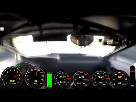 Jon Capizzi's "Slim Shady" SBE 4.69 to the 1/8th (7.65 1/4 mile lifting) Dragway42 with data overlay