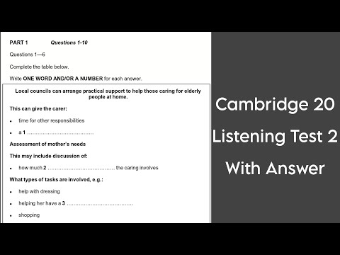 Cambridge 20 Listening Test 2 with answers | HD
