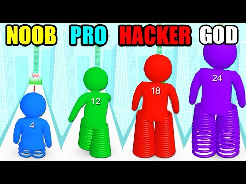 NOOB vs PRO vs HACKER vs GOD in Spring Legs Runner