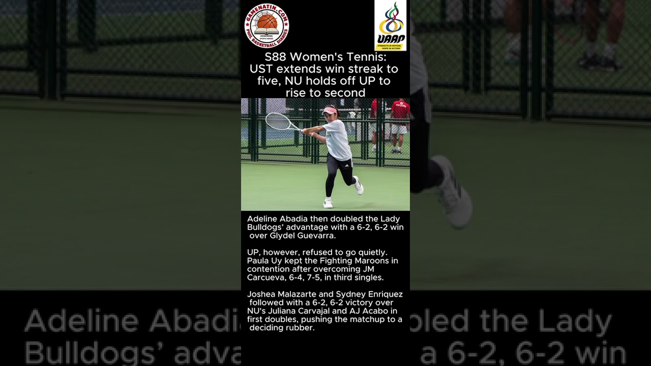 UAAP Women's Tennis: UST, NU win to move to the top of the table