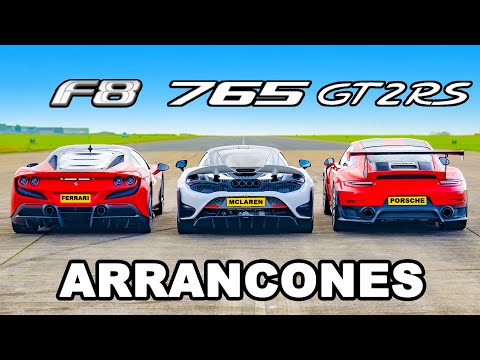 Ferrari F8 vs McLaren 765LT vs 911 GT2 RS: ARRANCONES