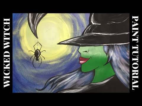LET'S PAINT THE WICKED WITCH OF THE WEST: Easy Halloween Acrylic Painting Tutorial for Beginners
