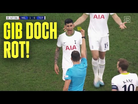 Romero: „Hä Schiri, wieso bekomme ich nur Gelb und nicht Rot?!" | DAZN