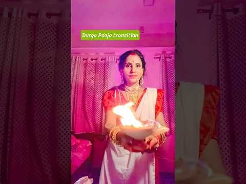 Durga Pooja transition reel / Ghamu Saran / Bangali saree look #shorts #trending
