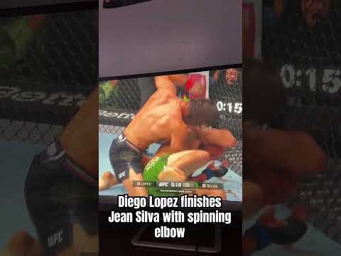 Diego Lopez knocks down Jean Silva with spinning elbow #ufc
