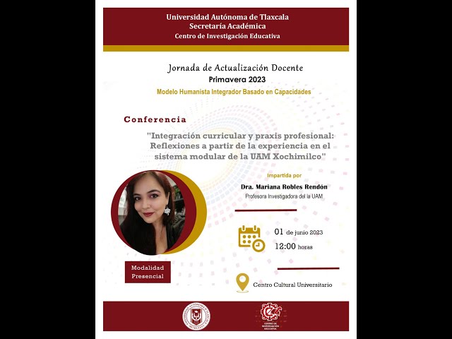 Integración curricular y praxis profesional | Dra. Mariana Robles Rendón | Junio 1, 2023