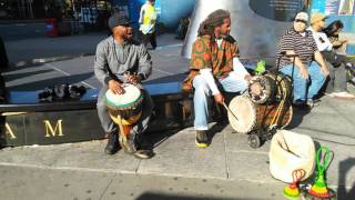 AFRICAN DRUM & SONG BY ISMAILA DIARRA & CHIKO JAMMING  @ N.Y C (125th Street & Adam