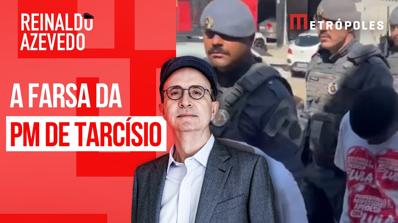 Reinaldo Azevedo - Armação da PM de Tarcísio com camisetas do PT lembra 1989; Derrite divulga vídeo