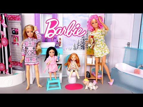 Barbie Doll Family Toddler Vacation Morning Routine