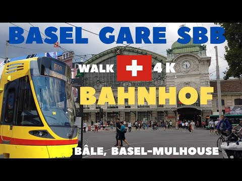 Gare de Basel Bahnhof SBB  switzerland 🇨🇭Walking 4k, Gare CFF de Bâle'  Gare Suisse