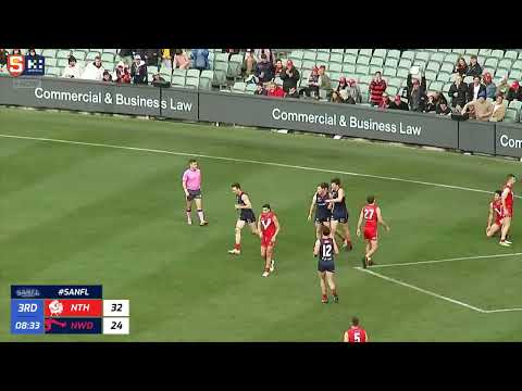 Hostplus SANFL GF - Norwood's Connor McLean soccers off ground