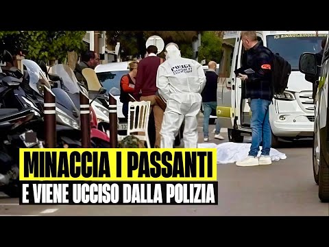 ULTIM'ORA 20ENNE MINACCIA I PASSANTI CON UN COLTELLO: UCCISO DALLA POLIZIA. SOCCORSI SUL POSTO