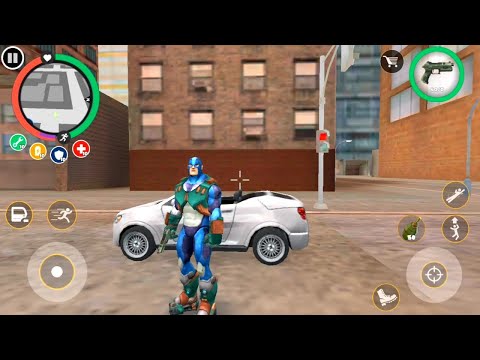 Rope Hero Vice Town Update | BD 100 Power Fight Town Robot Tank | Rope Hero Fight New Army Base