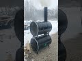 DIY Double Barrel Wood Stove First Burn Test in SNOW!