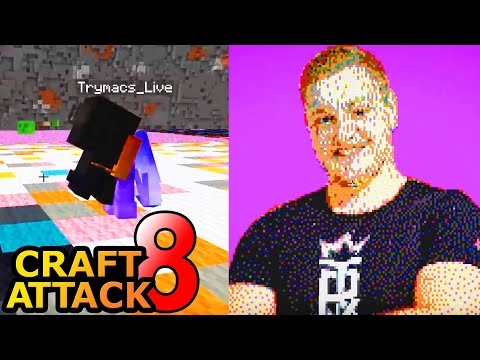 Chef, Trymacs, & Spark react to the HUGE pixel art image! - Minecraft Craft Attack 8 #60