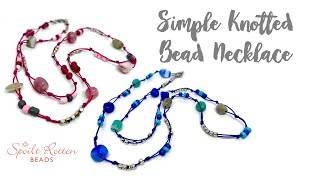 Simple Knotted Cord & Bead Necklace - Jewelry Tutorial