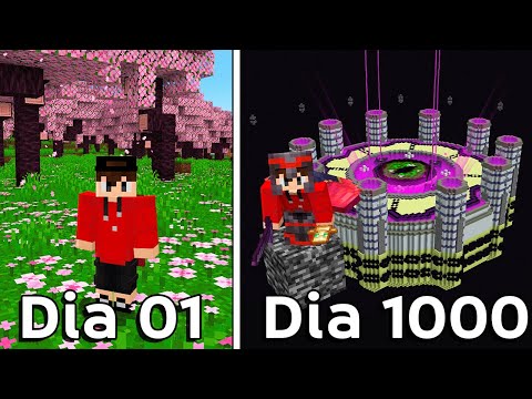 SOBREVIVI 1000 DIAS CONSTRUINDO NO MINECRAFT