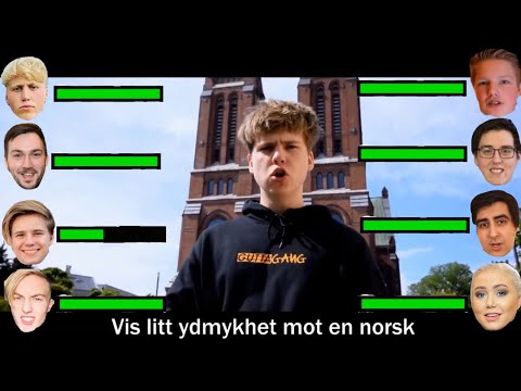 Murdrocks VS MrNordicGutta VS Agnetesh VS Dennis Vareide Og Flere • Diss Track War With Health Bars