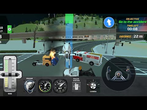 Objective: Go to the Accident| Helicopter| Police Officer Simulator Game Play #2 | Abdullah Gaming 🎮