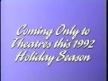 Coming Only To Theatres This 1992 Holiday Season With Music