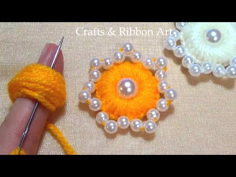 Easy Woolen Flower Making Ideas with Finger - Hand Embroidery Amazing Trick - Sewing Hack