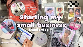 studio vlog 01📓˳✧༚ starting my small business: kpop polcos, photocard place holders, toploader deco