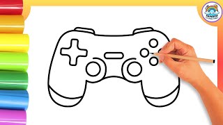 Easy Game Controller🎮 Drawing Tutorial for Kids! Learn to Colors a Video Game Controller!