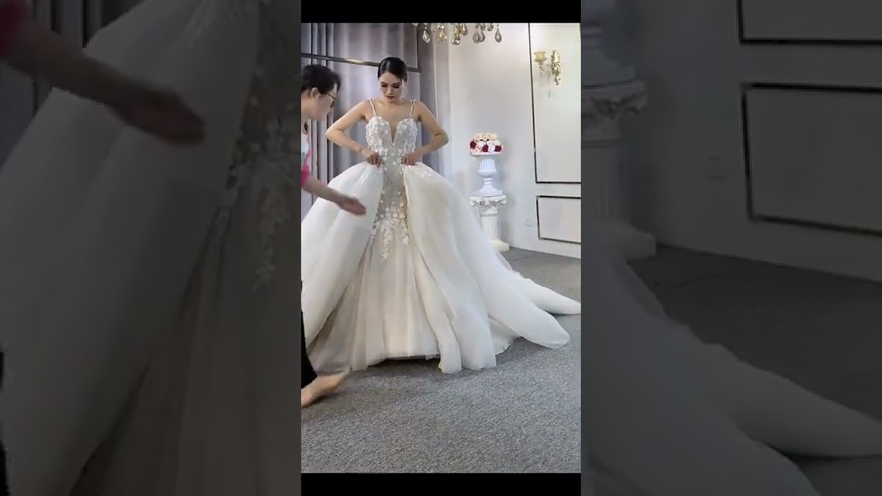 2021 Nieuwe 2 In 1 Trouwjurk Hoge Kwaliteit Mermaid Met Afneembare Rok Lange Trein Bridal Dress