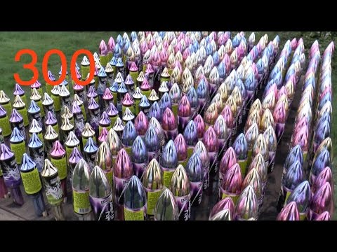 Setting off 300 Rockets ALL AT ONCE Video