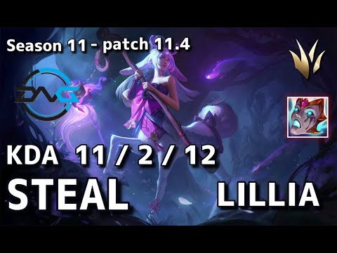 【韓国サーバー/GM】DFM Steal リリア(Lillia) VS グレイブス(Graves) JG - Patch11.4 KR Ranked【LoL】