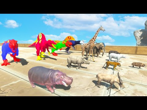 Speed Race DINOSAURS VS ANIMAL FUNNY SUPERHEROES CHAMPIONS V2 - Animal Revolt Battle Simulator
