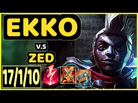 ABBEDAGGE (EKKO) vs ZED - 17/1/10 KDA MID CHALLENGER GAMEPLAY - EUW