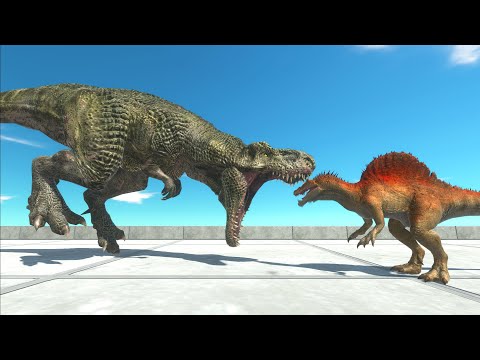 Battle 4 levels of Spino - Animal Revolt Battle Simulator