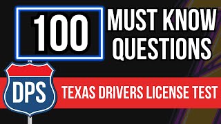 Texas Drivers License Test Study Guide 2024 (100 Must Know Questions)