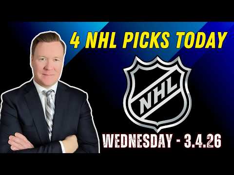 Wednesday 4 NHL Betting Picks l 3/4/26 l Vernon’s Best NHL Bets, Expert Picks and Predictions