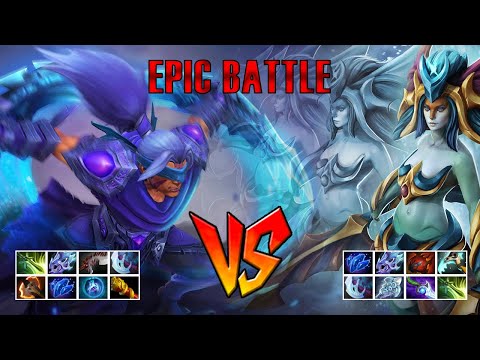 Insane battle Anti mage Full items vs full items naga siren - Godadico Dota