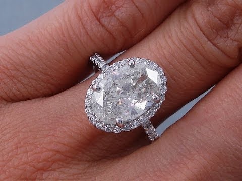 3.55 ctw Oval Cut H SI2 Diamond Engagement Ring - BigDiamondsUSA
