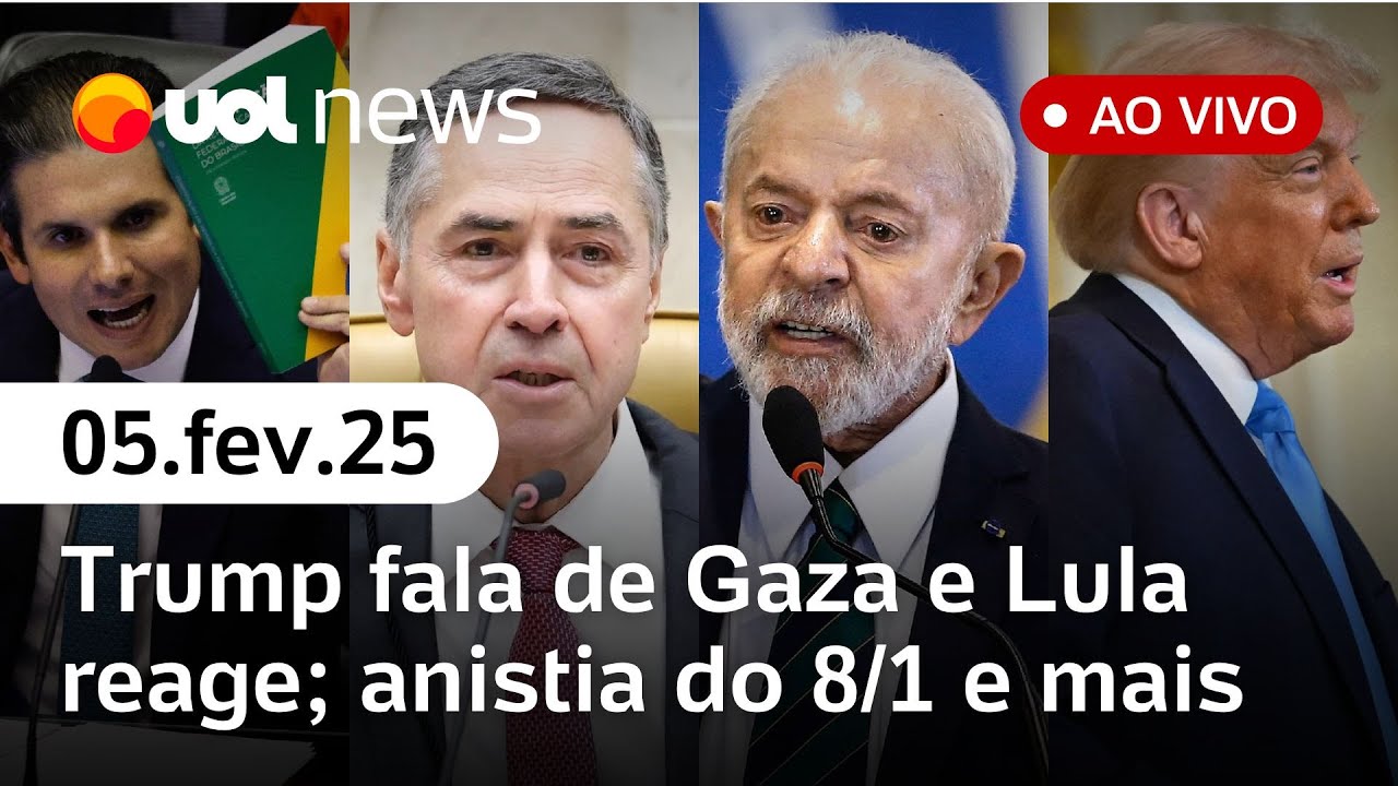 Trump ameaça Gaza e Lula reage; anistia do 8/1, Barroso e gasto do Judiciário e mais | UOL News