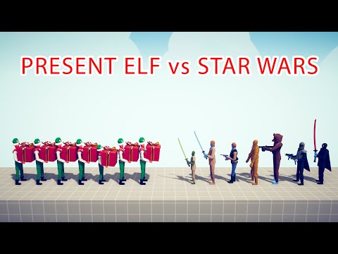 PRESENT ELF Team vs STAR WARS Team - Totally Accurate Battle Simulator TABS