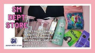SM DEPT STORE HAUL HAIR PRODUCTS DAILA GUGO SHAMPOO ORGANIC CARE CONDITIONER ICOLOR TSHIRT & BRA