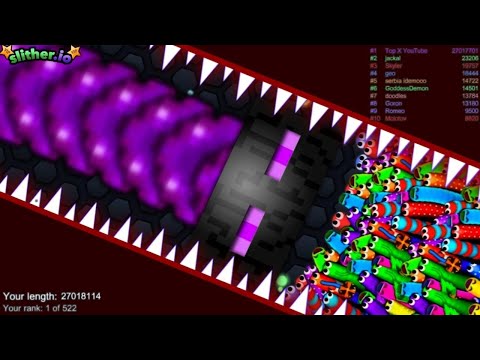 Slither.io A.I ENDERMAN SKIN vs Tiny Pro Snakes - Epic Skin Slitherio Vip Gameplay - World Record