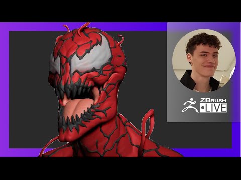 Organic Character & Creature Sculpting: Marvel's Carnage Fan Art - Luc Tschopp - ZBrush 2021.6