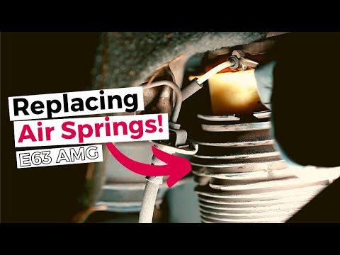 How to replace air springs on Mercedes Benz w212 E63 AMG. Fixing leaky Airmatic suspension system.