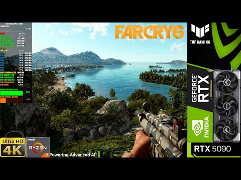 Far Cry 6 Ultra Settings, Ray Tracing, HD Textures 4K | RTX 5090 | R7 9800X3D 5.6GHz