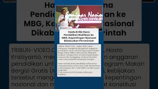 Hasto Kristiyanto Kritik Dana Pendidikan Dipakai untuk MBG: Anak Bangsa jadi Korban?