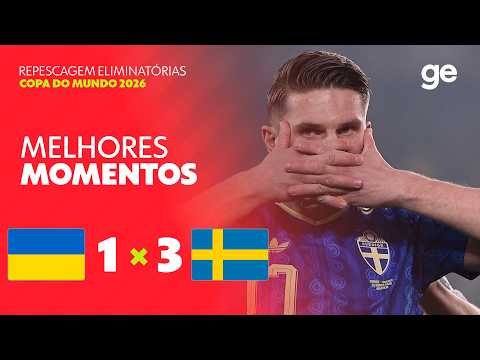 Gols e lances de Ucrânia x Suécia