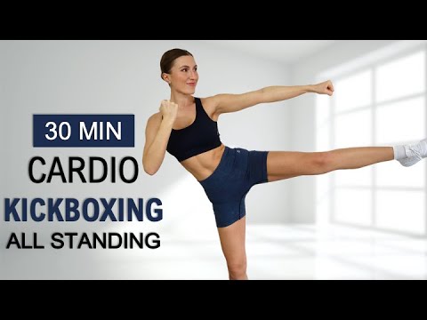 30 Min High Intense Fat Burn - Cardio Kickboxing | All Standing, All Levels, No Repeat, No Equipment